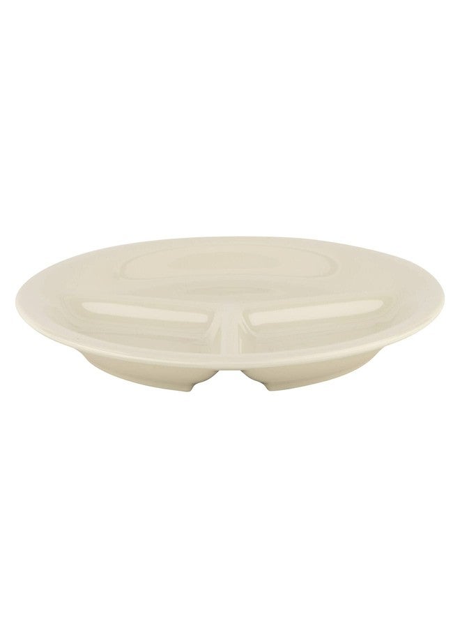 Get G.E.T. CP-10-DI Heavy-Duty 3-Compartment Divided Plastic Plates, 10.25", Diamond Ivory (Set of 12) - Image 3