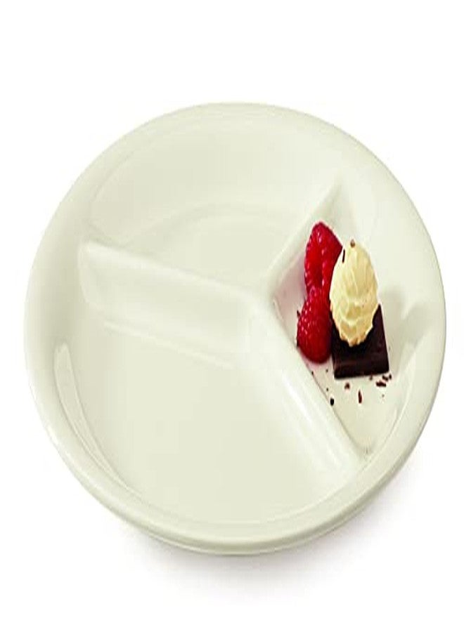 Get G.E.T. CP-10-DI Heavy-Duty 3-Compartment Divided Plastic Plates, 10.25", Diamond Ivory (Set of 12) - Image 4