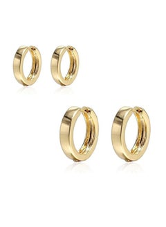 Fayrouz Jewellery Fayrouz Hoop Earrings for Women, 18K Gold Plated Hoop Earrings, 2 Pairs of Lightweight Hypoallergenic Earrings for Girls  - Image 1