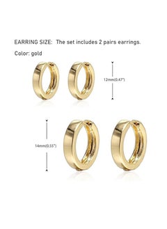 Fayrouz Jewellery Fayrouz Hoop Earrings for Women, 18K Gold Plated Hoop Earrings, 2 Pairs of Lightweight Hypoallergenic Earrings for Girls  - Image 2