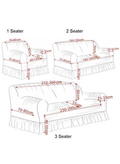 Fabienne 4-Piece Stretchable Sofa Cover Set Jacquard Fabric Seven Seater 3211 Combination Couch Cover Set Grey  - Image 2