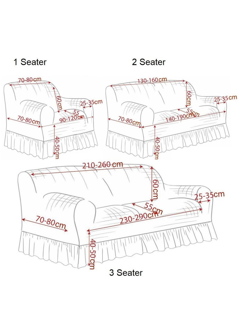 Fabienne 4-Piece Stretchable Sofa Cover Set Jacquard Fabric Seven Seater 3211 Combination Couch Cover Set Grey  - Image 2