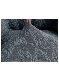 Fabienne 4-Piece Stretchable Sofa Cover Set Jacquard Fabric Seven Seater 3211 Combination Couch Cover Set Grey  - Image 3