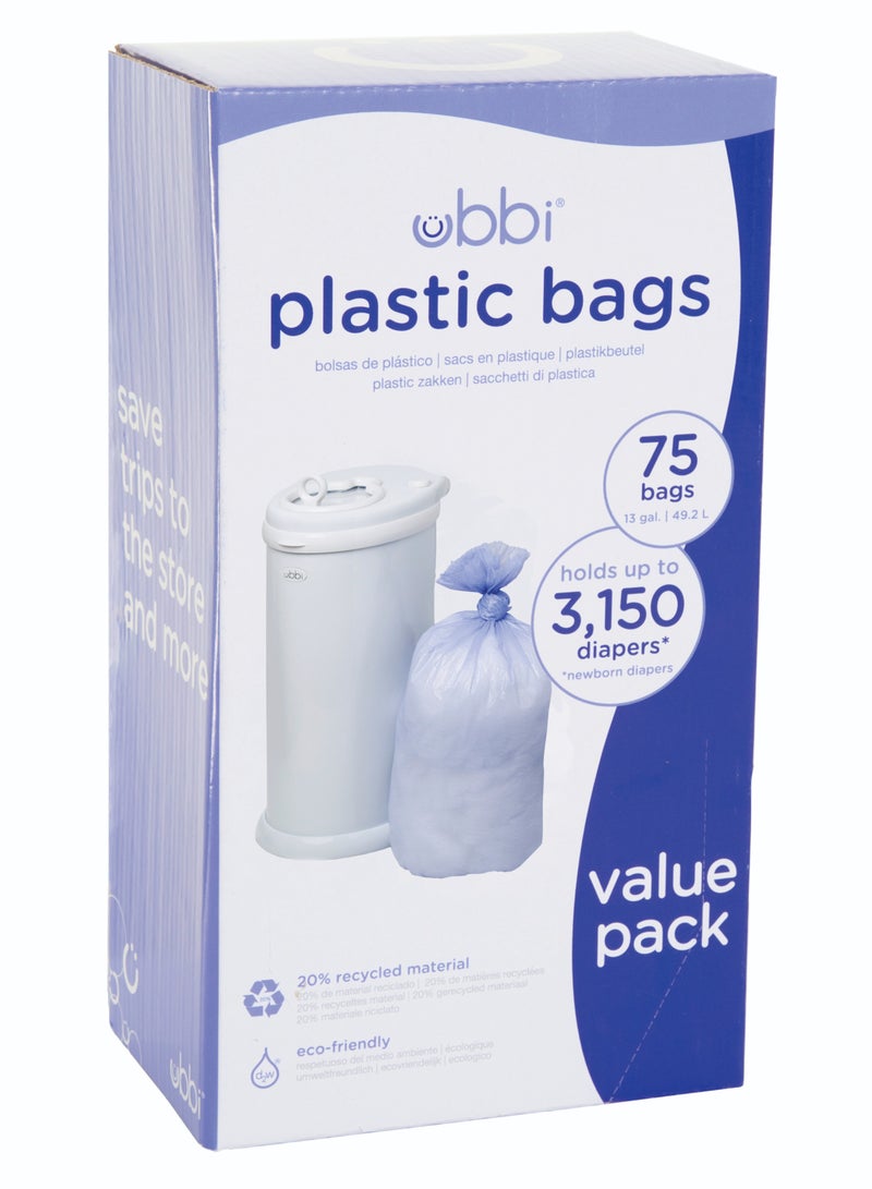 ubbi Ubbi - 3-Pack Plastic Bags  Periwinkle  - Image 3