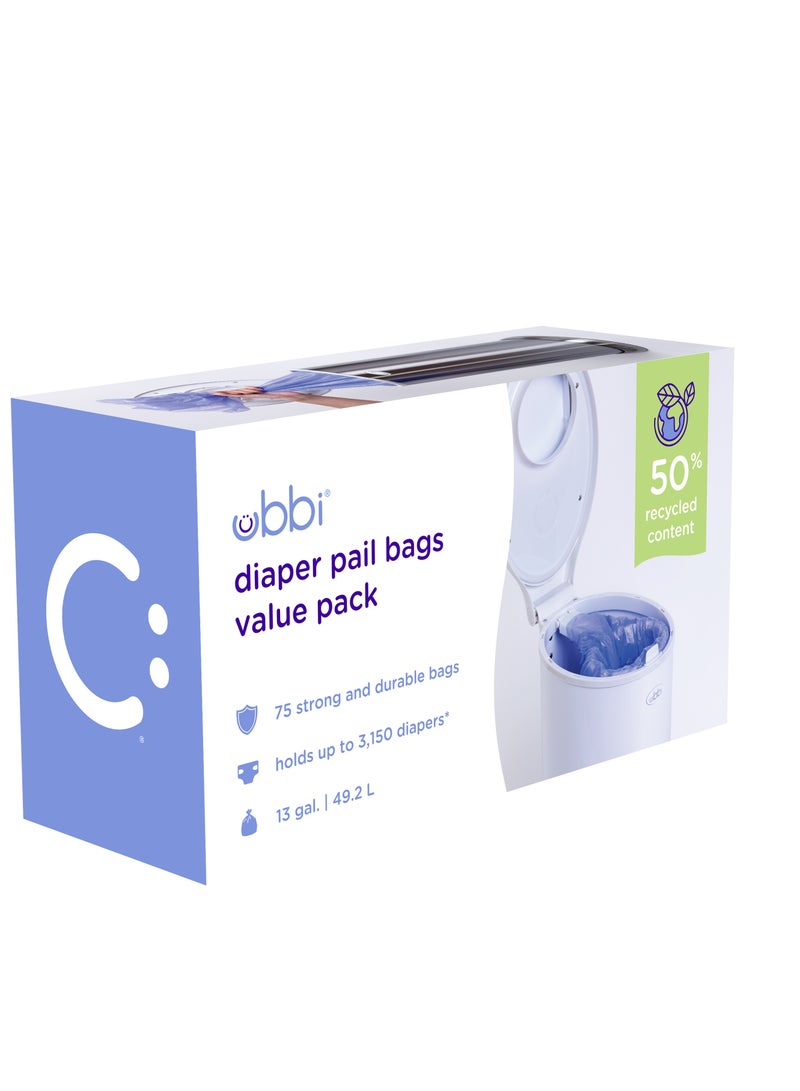 ubbi Ubbi - 3-Pack Plastic Bags  Periwinkle  - Image 2