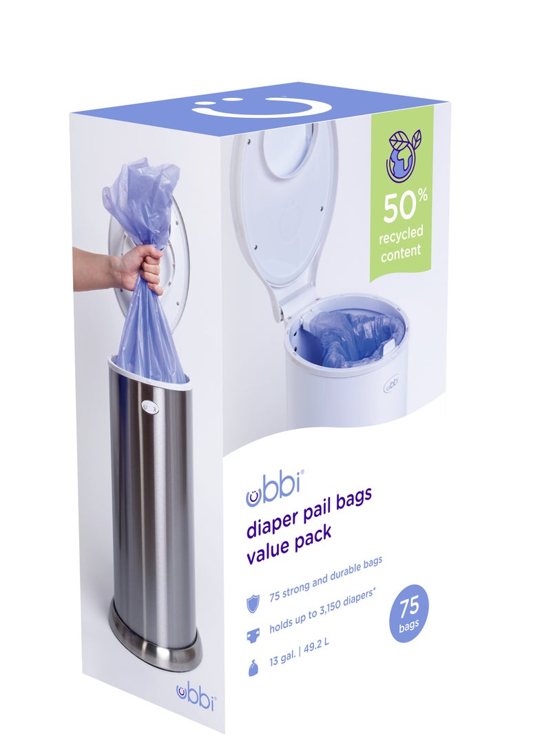 ubbi Ubbi - 3-Pack Plastic Bags  Periwinkle  - Image 1