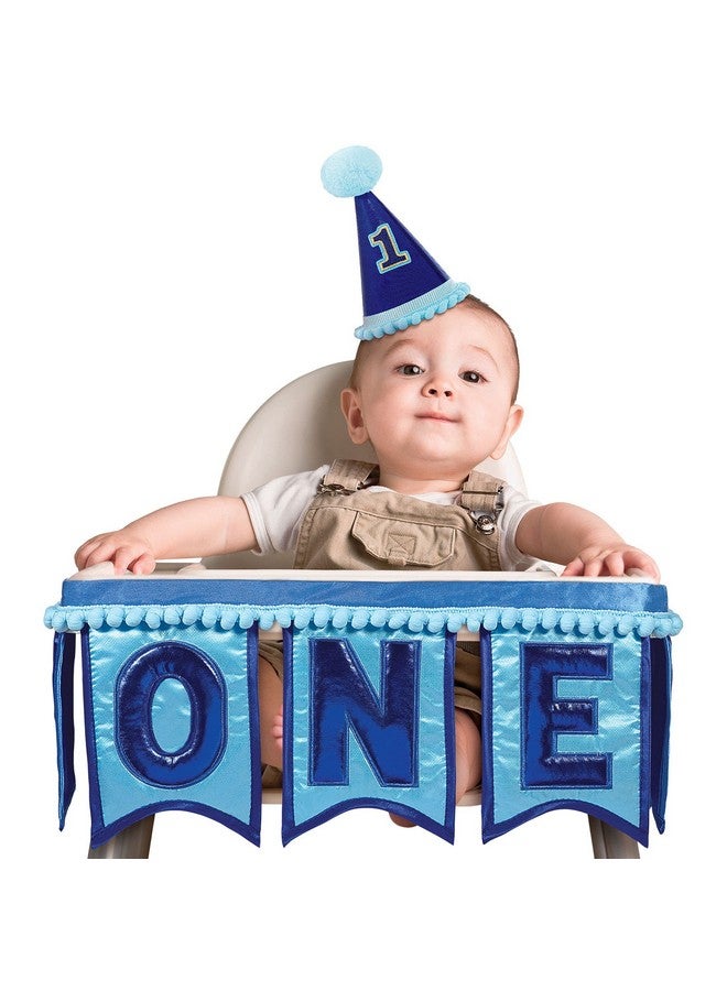 Amscan Blue-7 x 39, 1st Birthday Deluxe High Chair Decoration, 1 Piece - Image 1