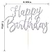 YUINYO Handmade Glitter happy birthday Cake Topper Happy Birthday Cake Bunting Decor Party Decoration Supplies Silver - Image 2