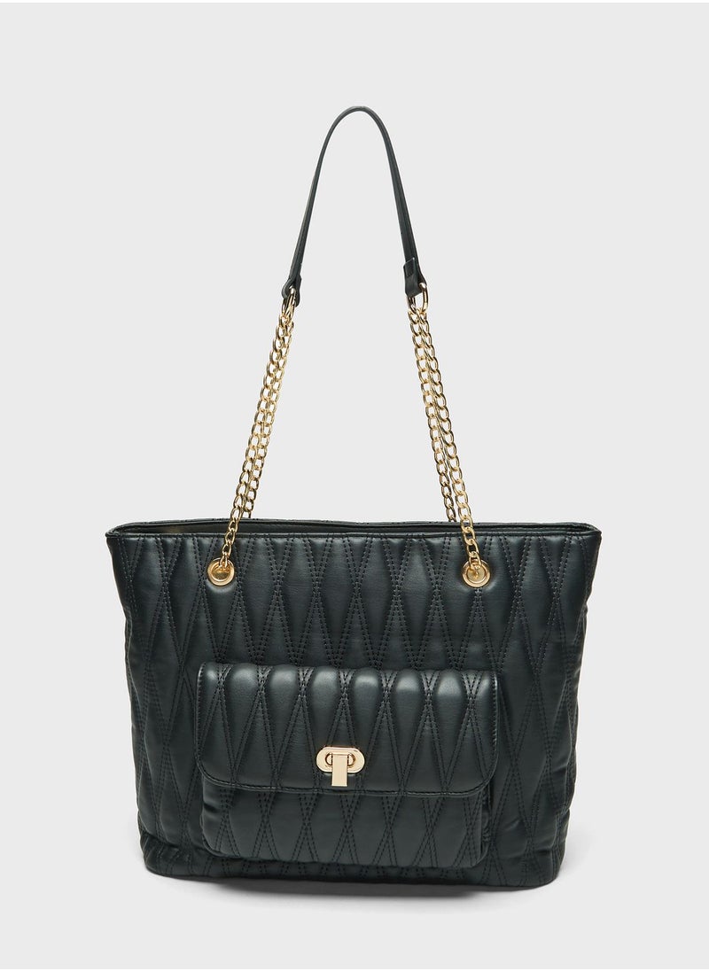 shoexpress - Chain Detail Zip Over Tote - Image 1
