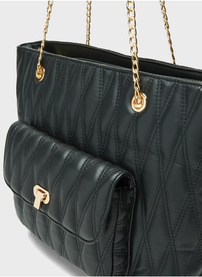 shoexpress - Chain Detail Zip Over Tote - Image 1
