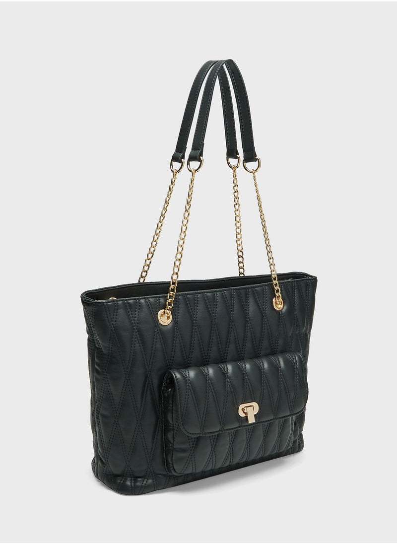 shoexpress - Chain Detail Zip Over Tote - Image 1