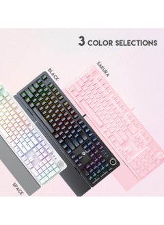 FANTECH Wired  Computer Keyboard, Full-Size Keyboard, 104-keys Mechanical Gaming Keyboard(Blue Switches), USB Plug-and-Play, 22 RGB Modes, Volume Scroll Wheel, Detachable Wrist Rest，Compatible with PC, Laptop  - Image 3