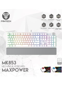 FANTECH Wired  Computer Keyboard, Full-Size Keyboard, 104-keys Mechanical Gaming Keyboard(Blue Switches), USB Plug-and-Play, 22 RGB Modes, Volume Scroll Wheel, Detachable Wrist Rest，Compatible with PC, Laptop  - Image 1