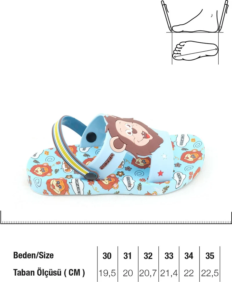 Gezer Summer Men's Children's Daily Pool Beach Slippers-Sandals Suitable for Wet Floor