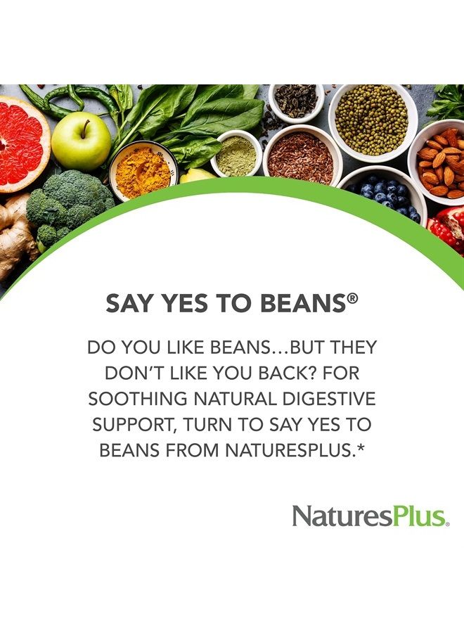 Nature's Plus NaturesPlus Say Yes to Beans Enzyme Complex - Natural Food Enzyme Supplement for Gas Relief, Digestive Aid - 60 Vegetarian Capsules (60 Servings) - Image 2