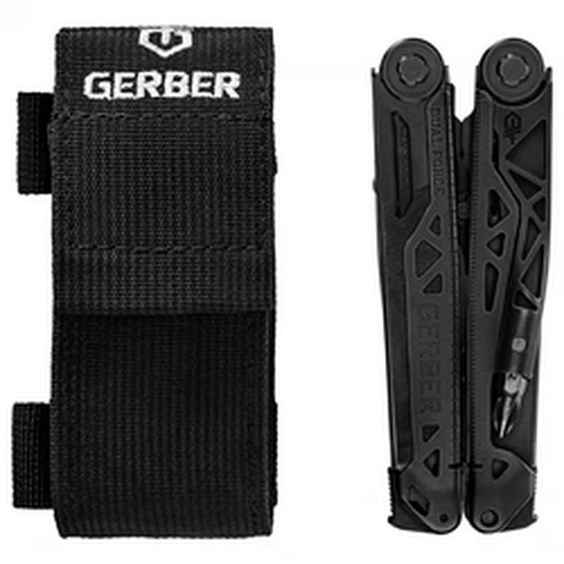 Gerber Gear Dual-Force Multitool - Heavy Duty, Center Axis Driver, Blunt Nose Pliers with Saw, Wire Cutters, Bit Storage, and More - Black - Image 2