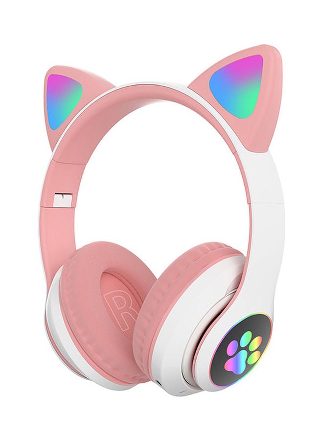 Over Ear Music Glowing Cat Ear Headphones Pink - Image 1
