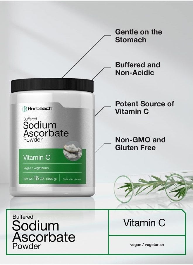 Horbäach - Buffered Sodium Ascorbate Vitamin C Powder | 16 oz | Vegan, Non-GMO, and Gluten Free Supplement | by Horbaach - Image 1
