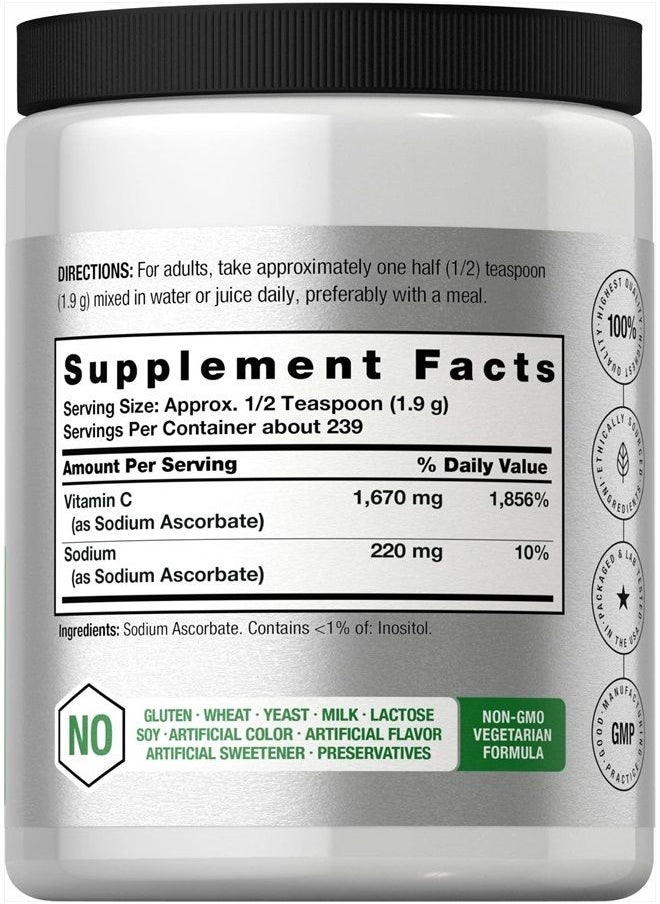 Horbäach - Buffered Sodium Ascorbate Vitamin C Powder | 16 oz | Vegan, Non-GMO, and Gluten Free Supplement | by Horbaach - Image 1