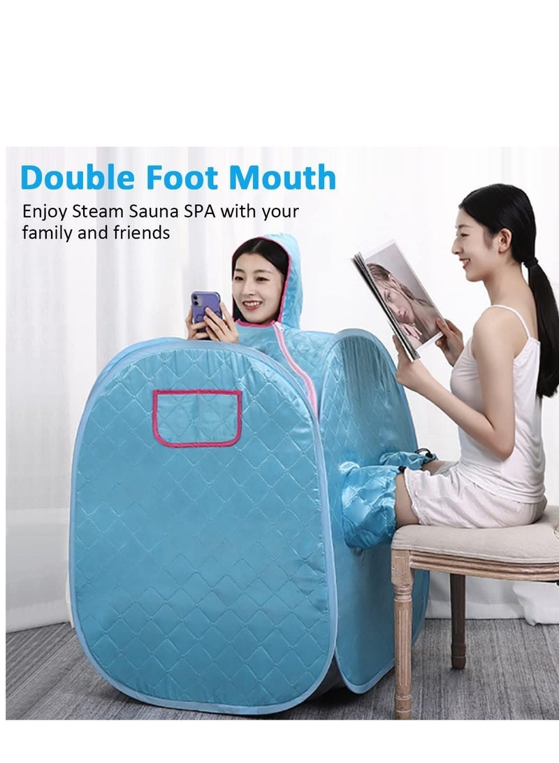 Arabest Portable Steam Sauna,Foldable Home Spa Sauna Box with Timer Remote Control 2L Steam Pot and Carrying Bag,3 Levels,Fast Heating,Personal Tent Spa Room,Sauna Generator Cabin Box with Steamer for Household Weight Loss,Detox Relaxation,Blue - Image 4