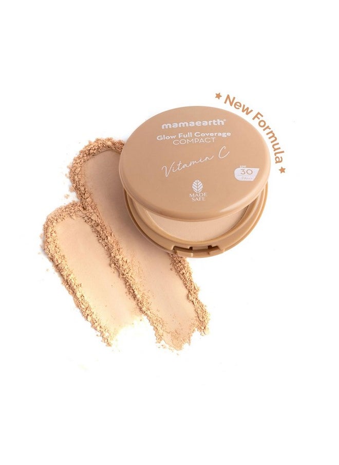 Glow Full Coverage Compact For All Skin Types Spf 30 For Up To 3X Instant Glow-9 G Even Toned Complexion Mattifying Up To 16-Hour Oil Control & Sweat-Resistant (Creme Glow),Cream