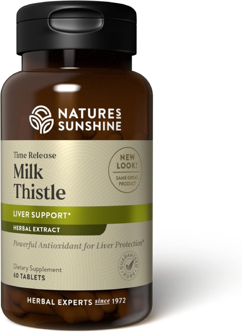 Nature's Sunshine Milk Thistle 60 Time-Release Tablets for Liver Support - Image 1