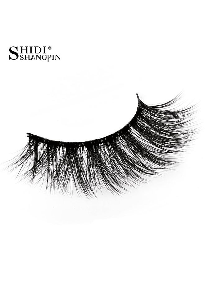 Shidi Shangpin - 5 Pairs Of Long Fake Eye Lashes 3D False Eyelashes Natural Lashes For Eye Makeup - Image 1