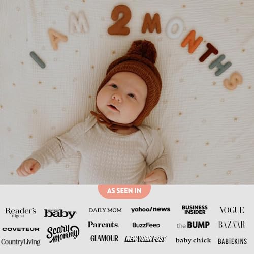 Lucy Darling Felt Baby Monthly Milestone Numbers – Signs & Photo Props – Soft Letters & Numbers for Baby Announcement, Newborn Photography – Neutral - Image 5