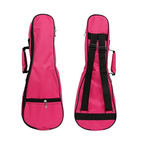 HOT SEAL Waterproof Durable Colorful Ukulele Case Bag with Storage (23/24in, Rose Pink) - Image 2