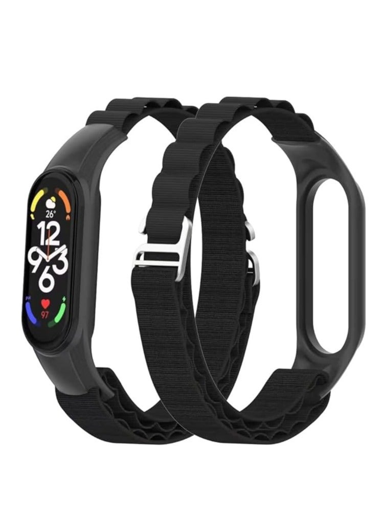 Next Store Braided Watch Band Compatible with Xiaomi Mi band 8/9, Stretchy Nylon Strap, Stylish and Comfortable Design, Perfect for Sports and Daily Use. - Image 1