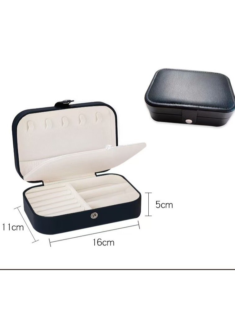 Travel Jewelry Storage  Box, PU Leather Small Jewelry Organizer for Women Girls, Portable Mini Travel Case Display Storage Holder Boxes for Stud Earrings, Rings, Necklaces, Bracelets.  - Image 5
