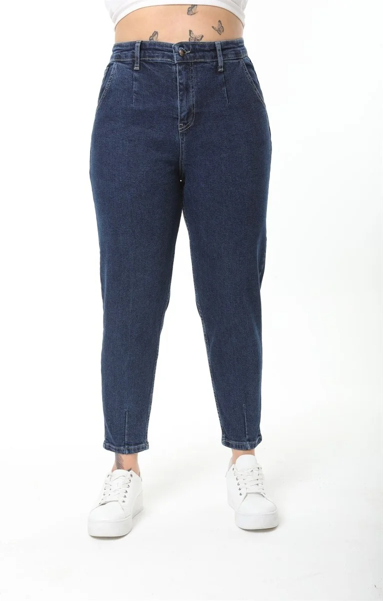 Cedy Denim Women's Plus Size Pleated Mom Jeans C600
