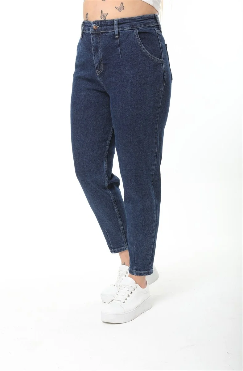 Cedy Denim Women's Plus Size Pleated Mom Jeans C600
