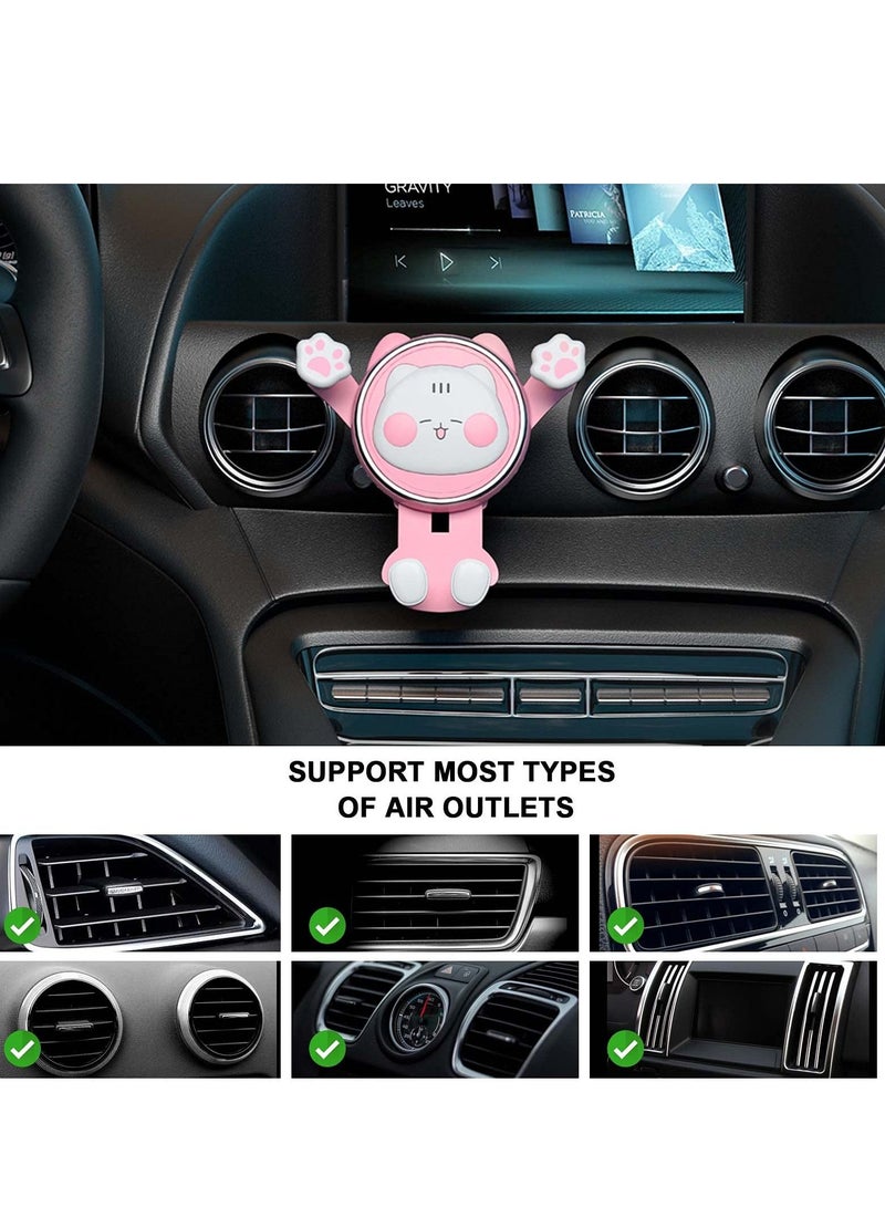 SYOSI Car Phone Holder Mount, Air Vent Clip Holder Cute Cell Phone Holder for Car Compatible with 4-7 Inch Smartphone Car Accessories Pink - Image 2