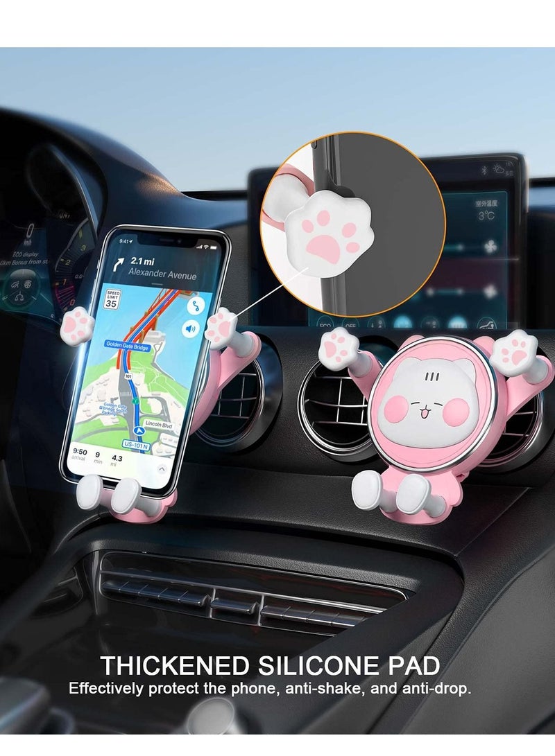 SYOSI Car Phone Holder Mount, Air Vent Clip Holder Cute Cell Phone Holder for Car Compatible with 4-7 Inch Smartphone Car Accessories Pink - Image 3