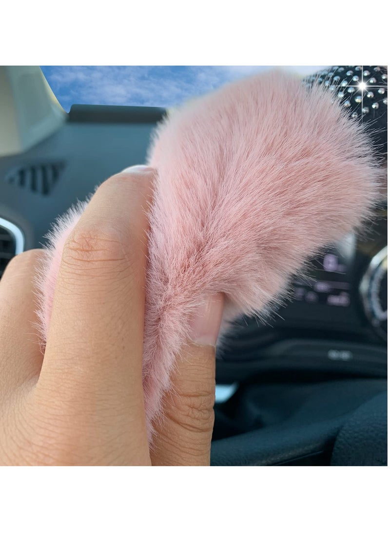 SYOSI Steering Wheel Cover,Fluffy Steering Wheel Cover with Bling Bling Rhinestone, Universal 15 Inch Car Interior Accessories for Women Ladies Girls for SUV,Cars,Trucks, Cute Steering Wheel Cover - Image 4