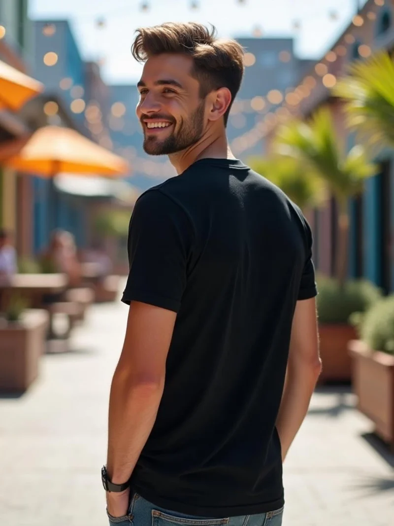 NOBERO  Black Cotton Regular Fit T-Shirt for Men for Men | Best Price UAE