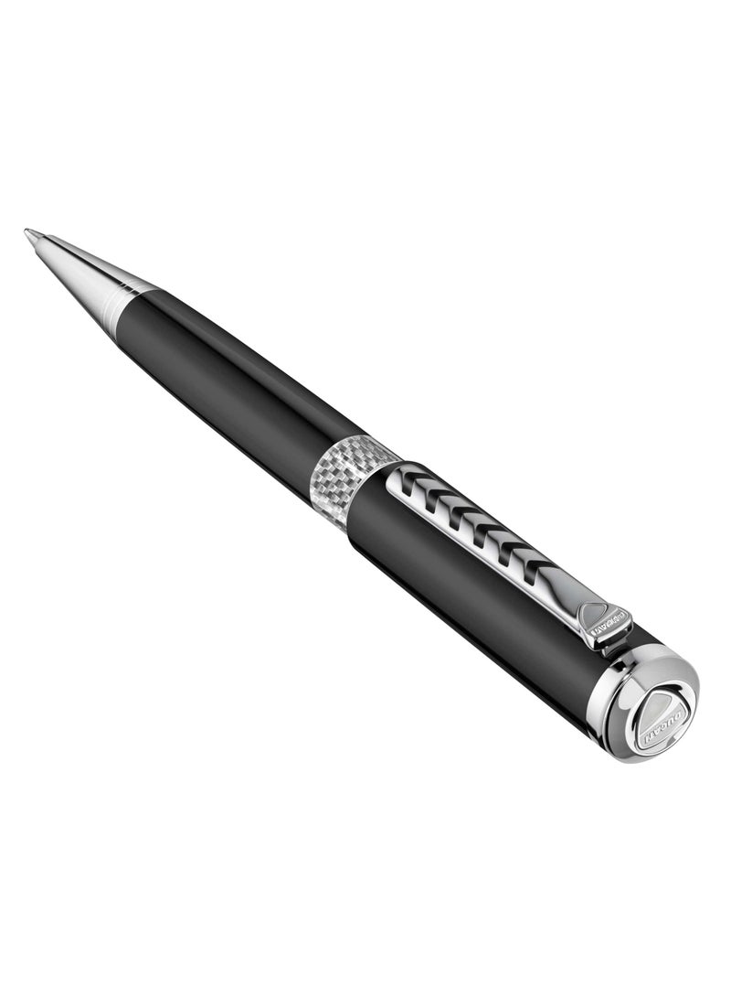 دوكاتي كورس قلم ستايل للرجال بنقطة حفر متوسطة، قبضة ثابتة، حبر أزرق، لمسات من ألياف الكربون والرمادي - ١٤٠ مم - Image 2