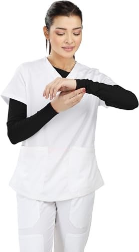 NY Threads Womens Under Scrub Slim Fit Long Sleeve T-Shirt Underscrub Comfort Tee, Large, Black - Image 4