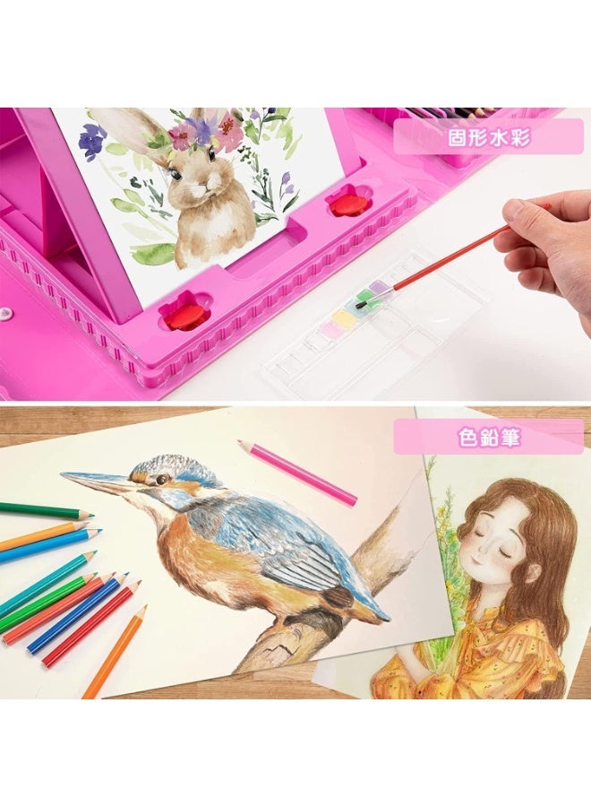 ARGT طقم لوازم الفن 208 قطعة مع حامل | مجموعة رسم وطلاء كاملة للأطفال، الفتيات والأولاد | تشمل أقلام الشمع، الأقلام، الأقلام الملونة، الباستيل، ورق الأوريغامي وكتاب التلوين - Image 5