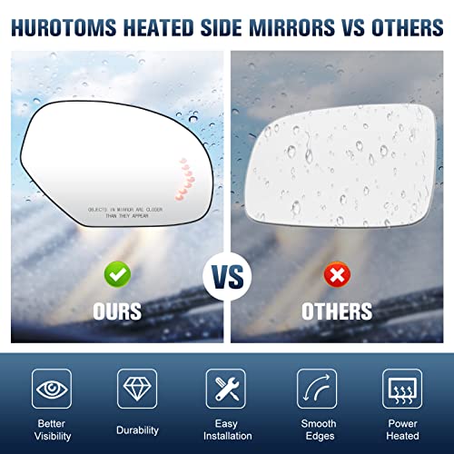 Hurotoms Passenger Right Mirror Glass Compatible with Chevy Silverado 1500 2500HD 3500HD | Suburban 1500 2500 3500 | Tahoe 2007-2013 & for GMC Sierra 1500 2500HD 3500HD | Yukon 2007-2013 with Heated - Image 4