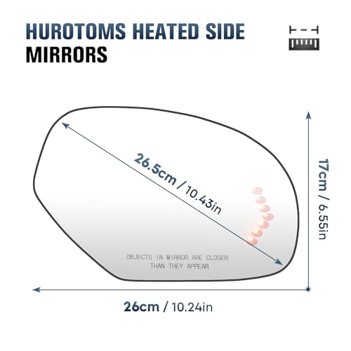Hurotoms Passenger Right Mirror Glass Compatible with Chevy Silverado 1500 2500HD 3500HD | Suburban 1500 2500 3500 | Tahoe 2007-2013 & for GMC Sierra 1500 2500HD 3500HD | Yukon 2007-2013 with Heated - Image 2