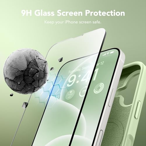 GONEZ Magnetic for iPhone 17 Case, [Compatible with MagSafe] Anti-Scratch Microfiber Lining & Screen Protector, Silicone Camera Control, Shockproof Slim Phone Cover 6.3 inch, Green - Image 4