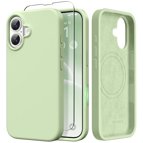 GONEZ Magnetic for iPhone 17 Case, [Compatible with MagSafe] Anti-Scratch Microfiber Lining & Screen Protector, Silicone Camera Control, Shockproof Slim Phone Cover 6.3 inch, Green - Image 1