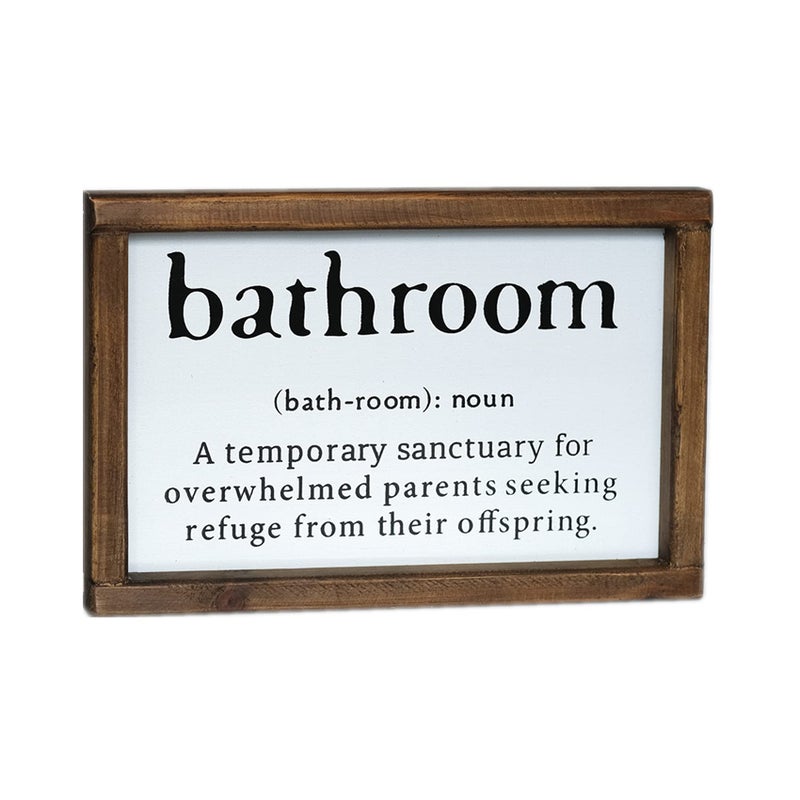 Lavender Inspired Farmhouse Funny Bathroom Signs Wall Decor with Humor Quote-Half Bath Signs-Rustic Bathroom Wall Hanging Decor-Guests Bath-Shelf Sitter-Powder Room Sign - Image 1