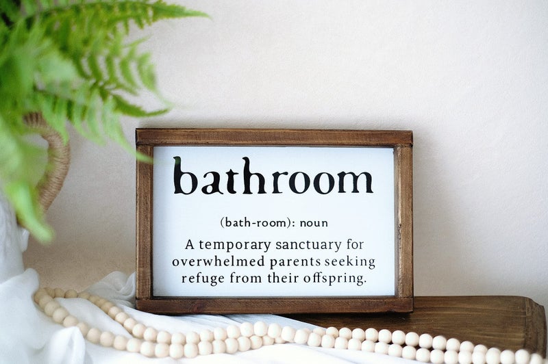 Lavender Inspired Farmhouse Funny Bathroom Signs Wall Decor with Humor Quote-Half Bath Signs-Rustic Bathroom Wall Hanging Decor-Guests Bath-Shelf Sitter-Powder Room Sign - Image 4