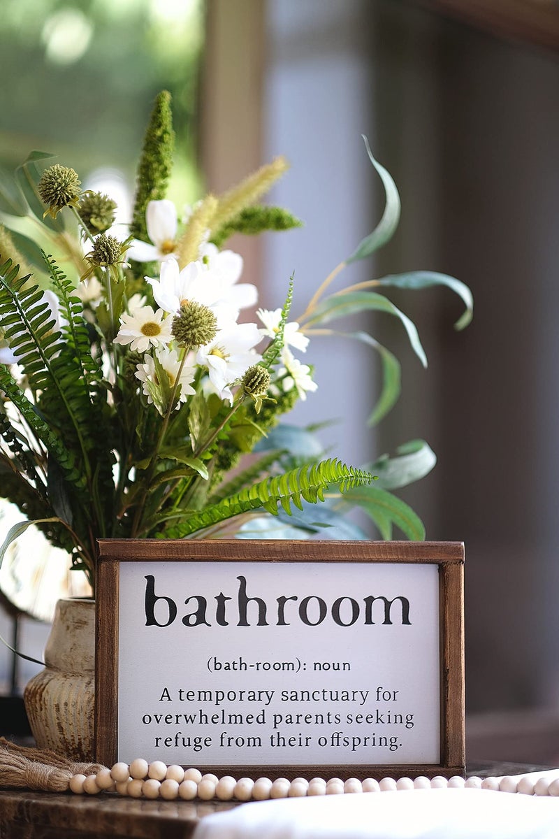 Lavender Inspired Farmhouse Funny Bathroom Signs Wall Decor with Humor Quote-Half Bath Signs-Rustic Bathroom Wall Hanging Decor-Guests Bath-Shelf Sitter-Powder Room Sign - Image 5