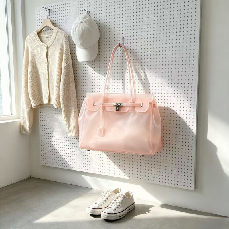 Kiikii Style TPU Jelly Tote Bag, Large Capacity Underarm Bag for Women, Summer Commuter Bag