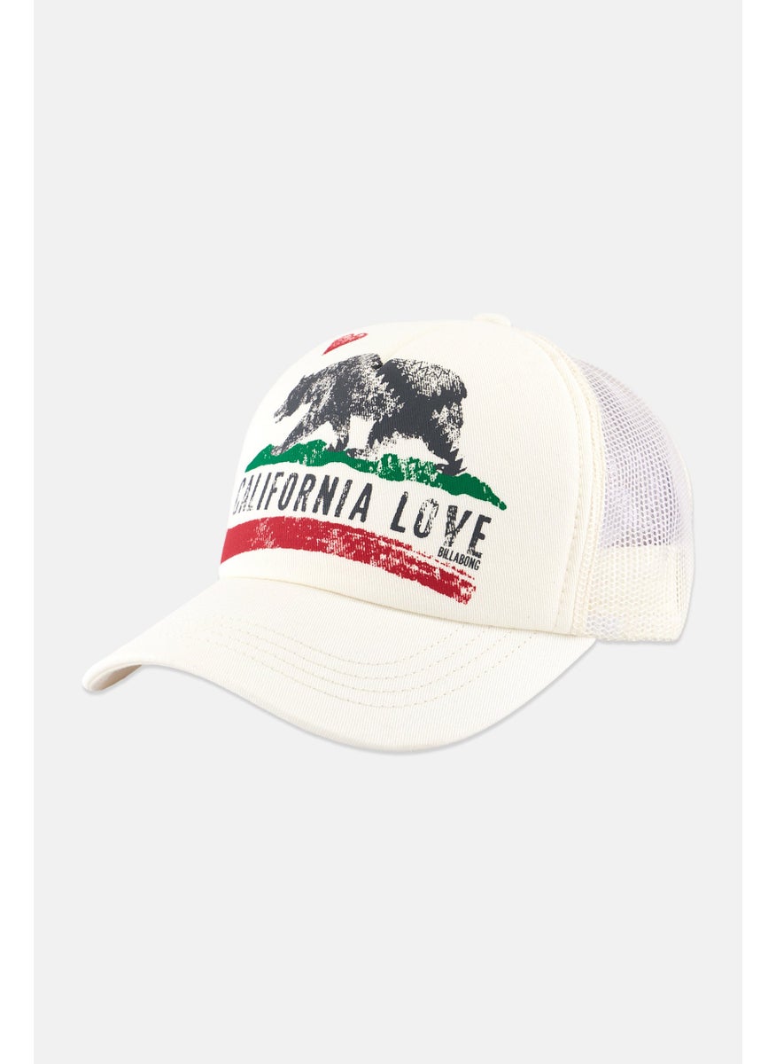 Billabong Kids Girl Printed Trucker Mesh Cap, Off White  - Image 1