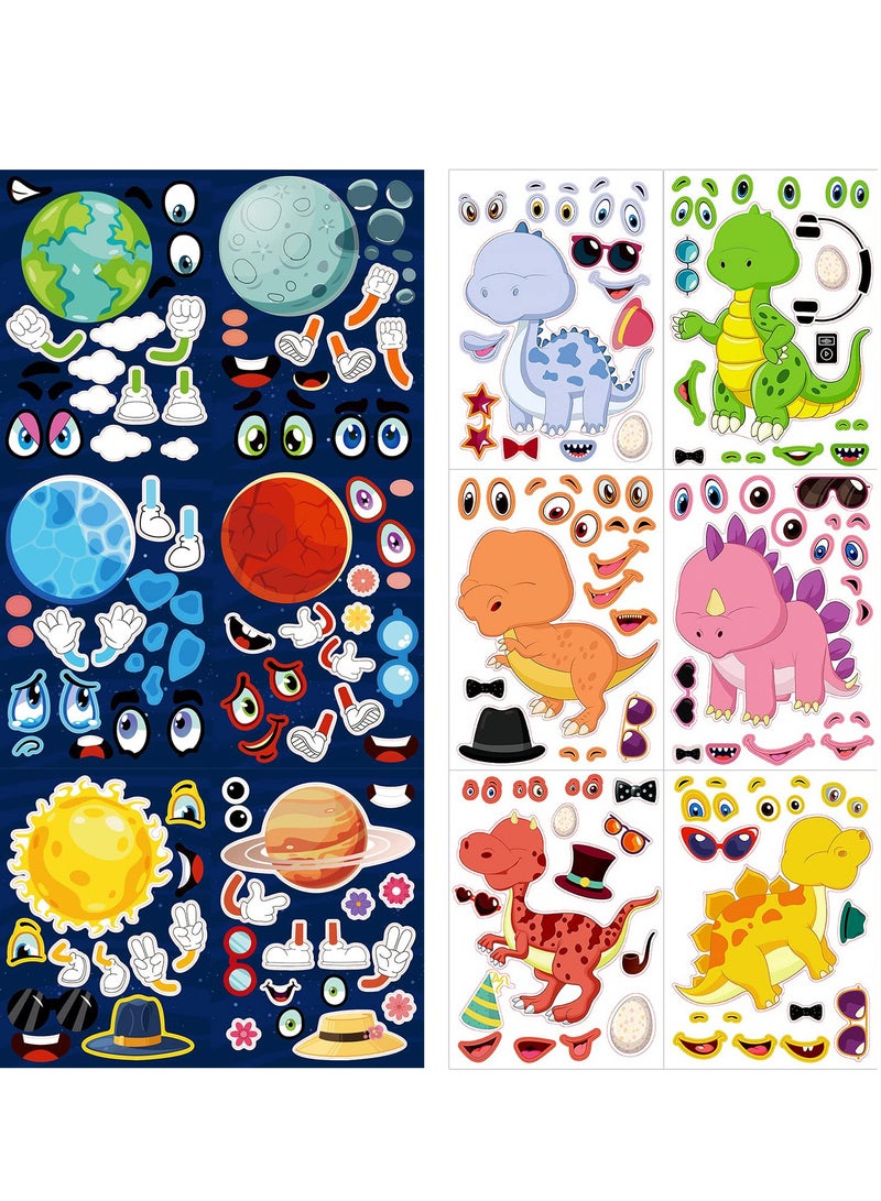 Excefore DIY stickers, Cartoon Animals Wall, 24 Shee Make Your Own Stickers, for Kids Rooms Baby Bedroom Wardrobe Door Decoration Mix And Match Stickers Sheet Craft Sticker, Gift, Party Favors - Image 1